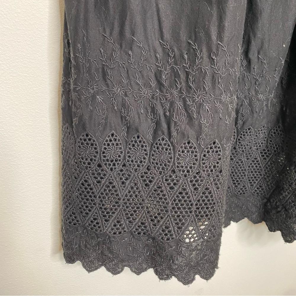 GAP Black Eyelet Cotton Midi Skirt - Picture 9 of 11